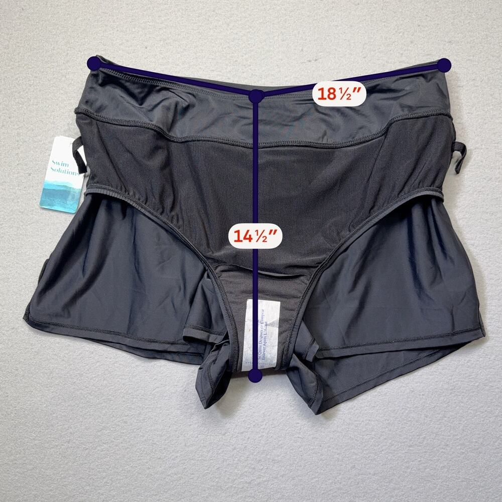 Swim Solutions Pull-on Swim Shorts Black 16W MSRP $64 - Picture 4 of 14